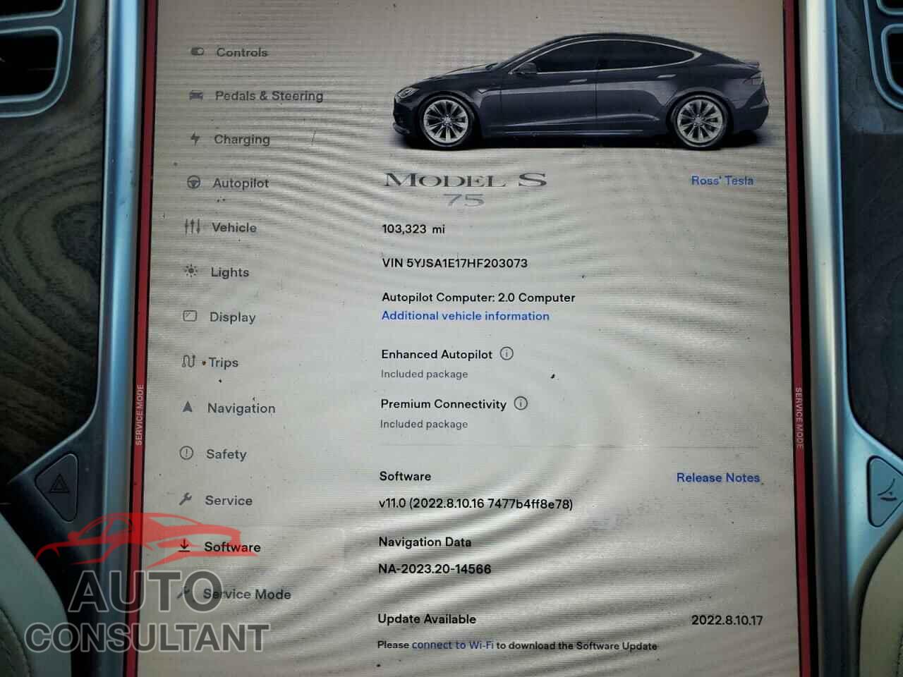TESLA MODEL S 2017 - 5YJSA1E17HF203073