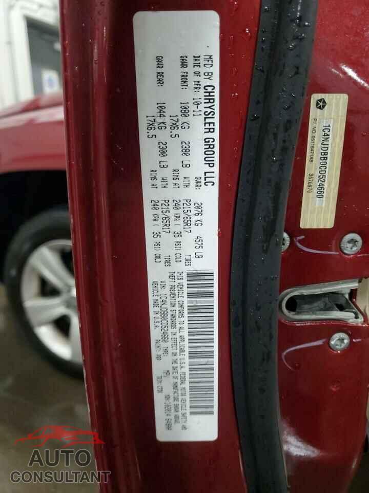 JEEP COMPASS 2012 - 1C4NJDBB0CD524660