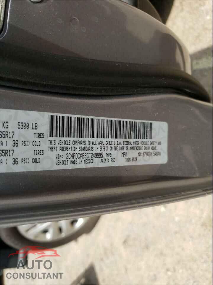 DODGE JOURNEY 2016 - 3C4PDCAB9GT249995