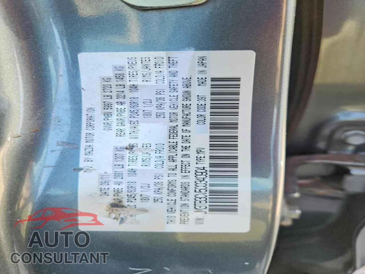 MAZDA CX-9 2012 - JM3TB3CV5C0340904