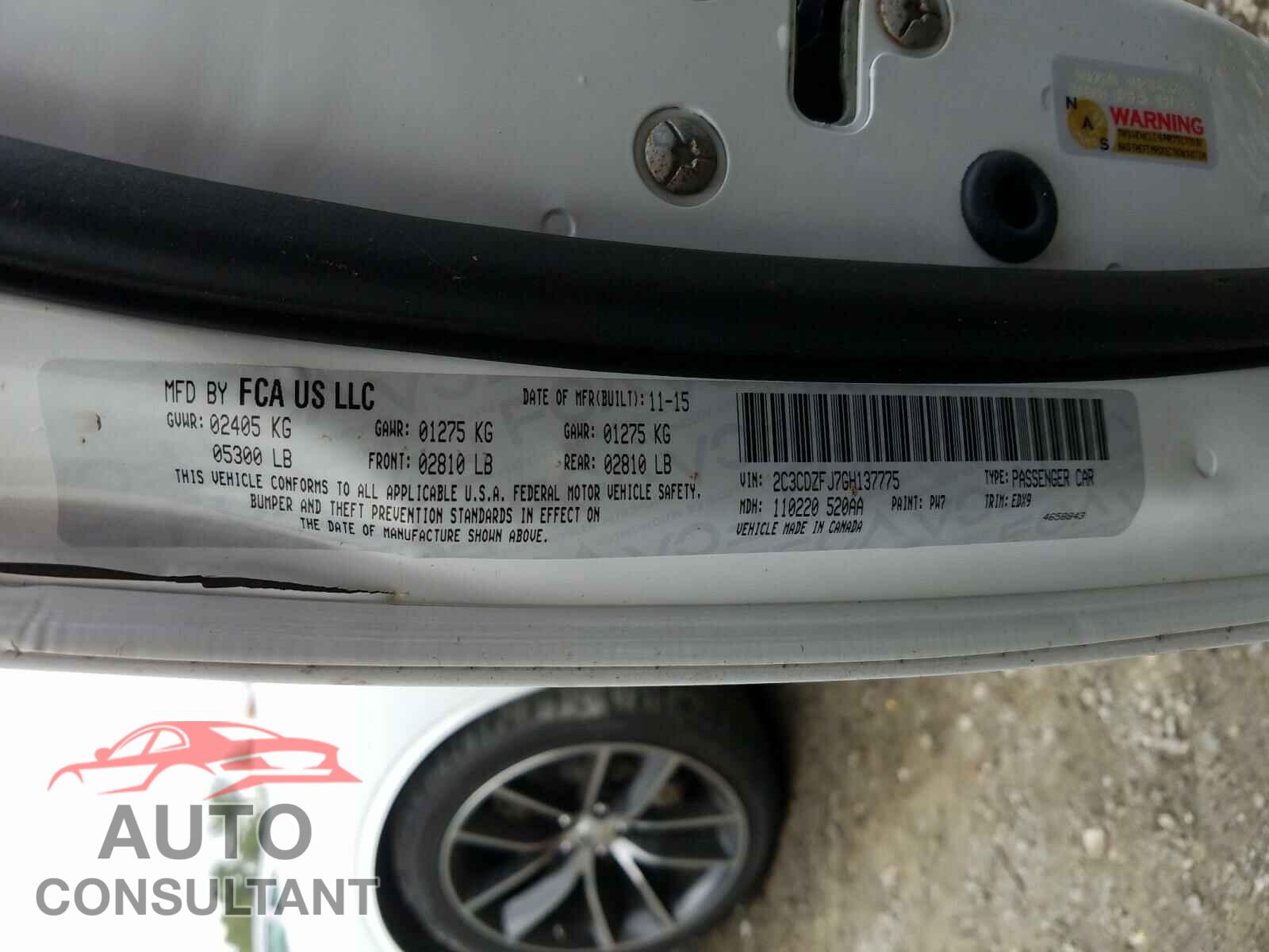 DODGE CHALLENGER 2016 - 2C3CDZFJ7GH137775