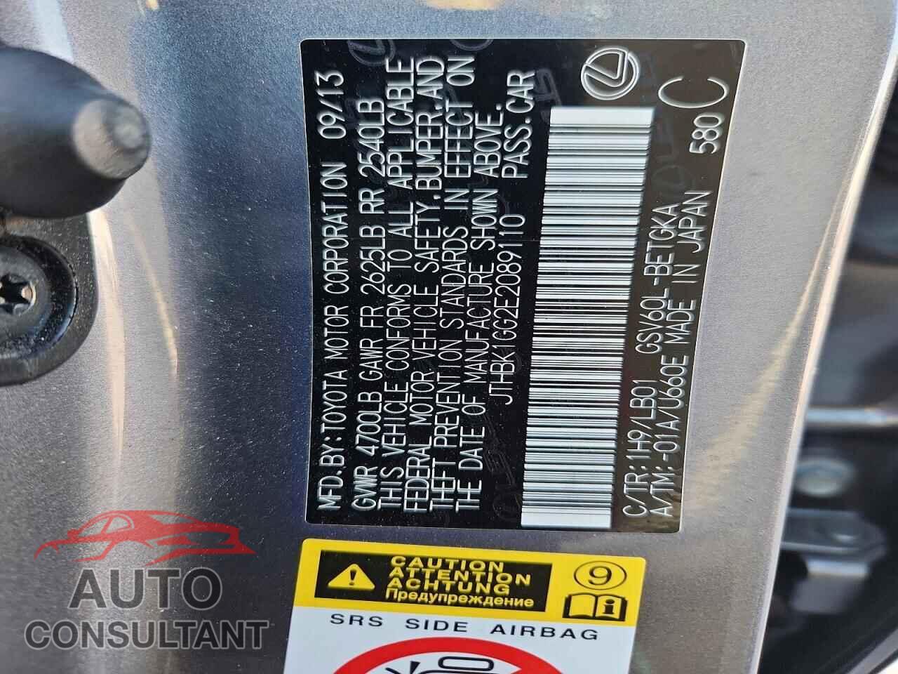 LEXUS ES350 2014 - JTHBK1GG2E2089110