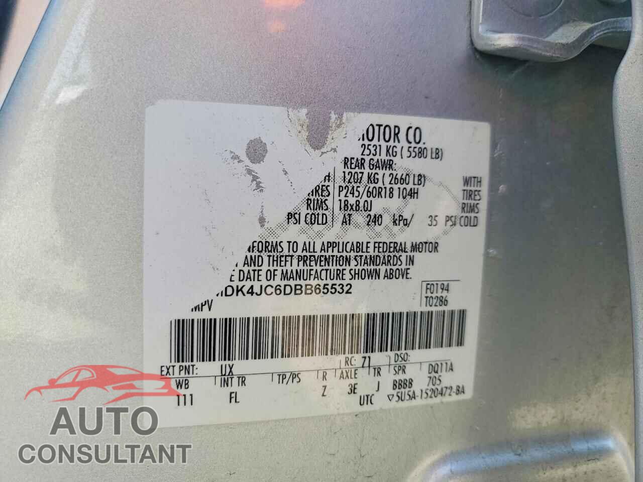 FORD EDGE 2013 - 2FMDK4JC6DBB65532
