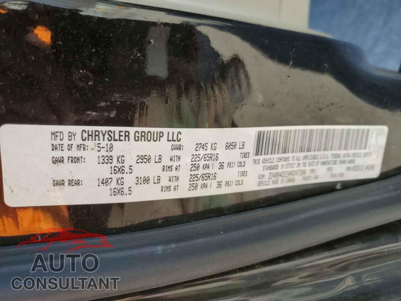 DODGE CARAVAN 2010 - 2D4RN4DE9AR347200