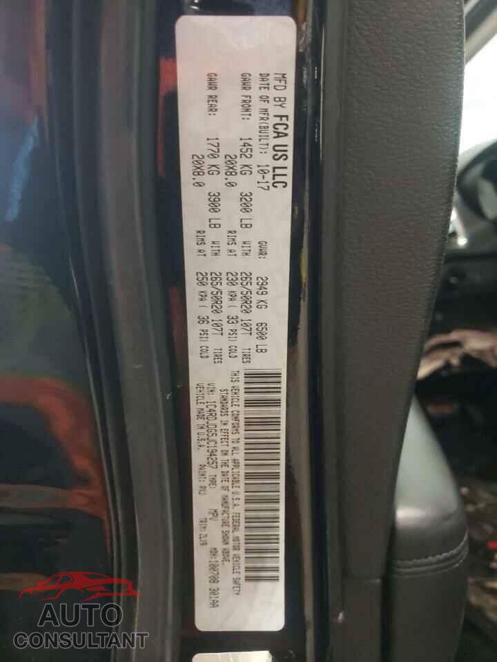 DODGE DURANGO 2018 - 1C4RDJDG5JC194257