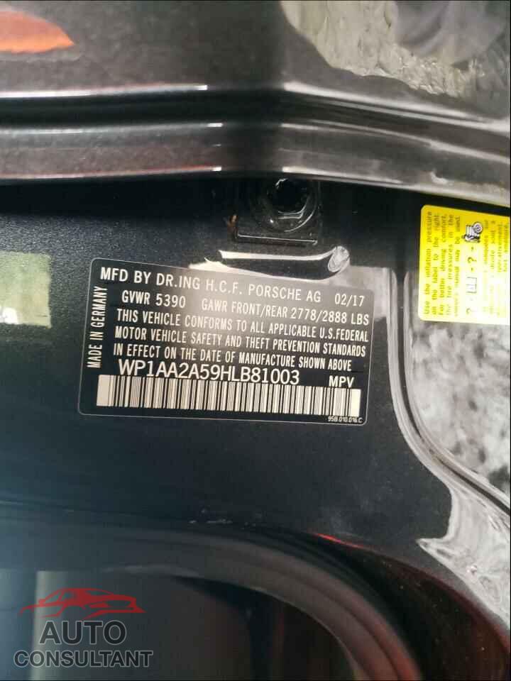 PORSCHE MACAN 2017 - WP1AA2A59HLB81003