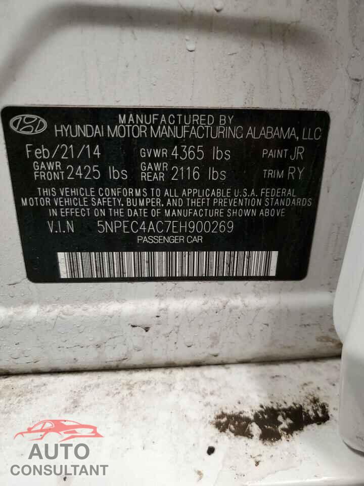 HYUNDAI SONATA 2014 - 5NPEC4AC7EH900269