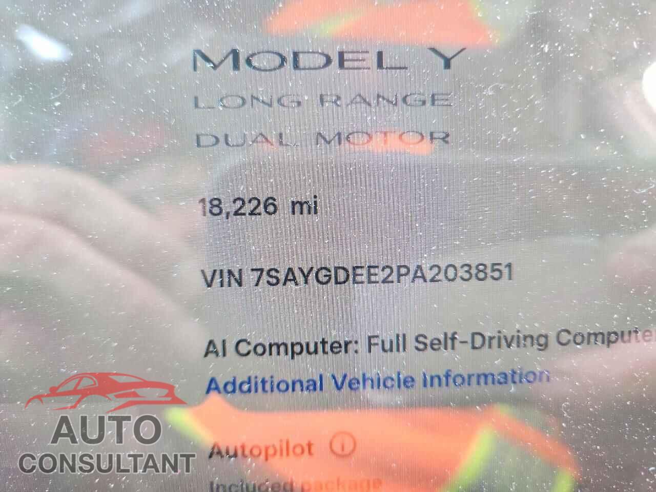 TESLA MODEL Y 2023 - 7SAYGDEE2PA203851