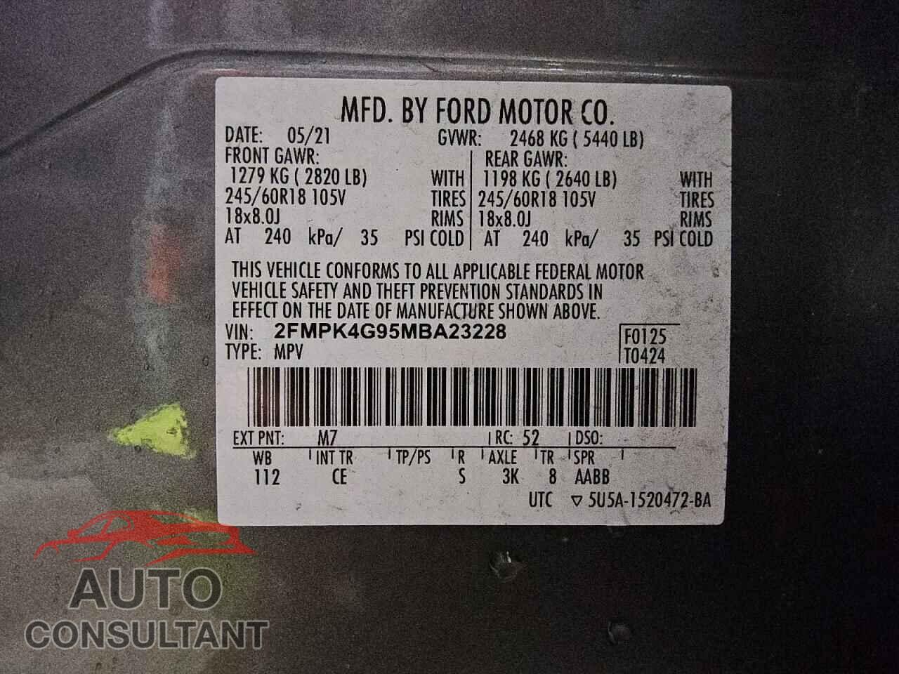 FORD EDGE 2021 - 2FMPK4G95MBA23228