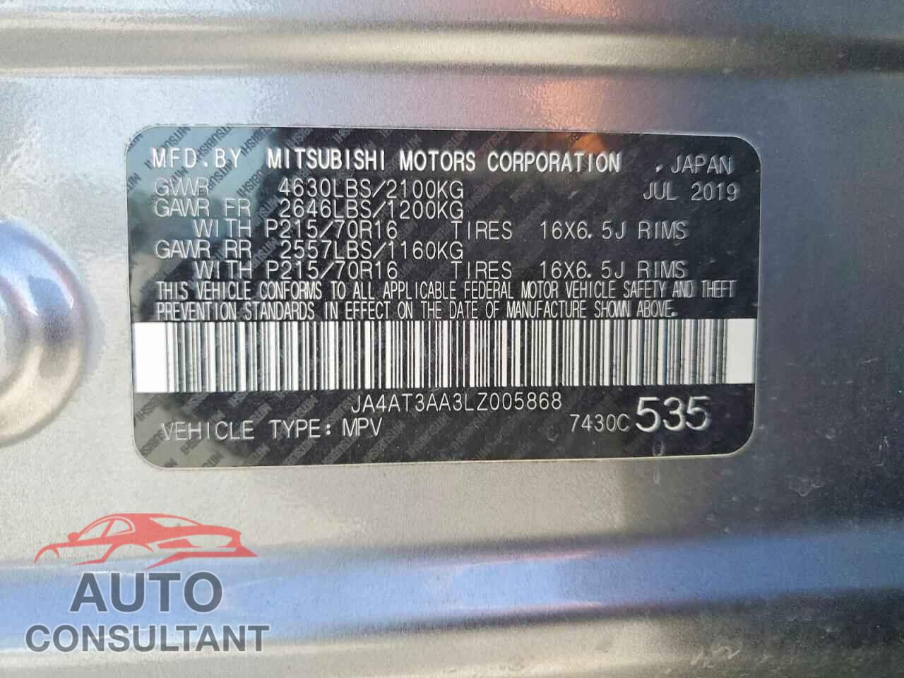 MITSUBISHI ECLIPSE 2020 - JA4AT3AA3LZ005868