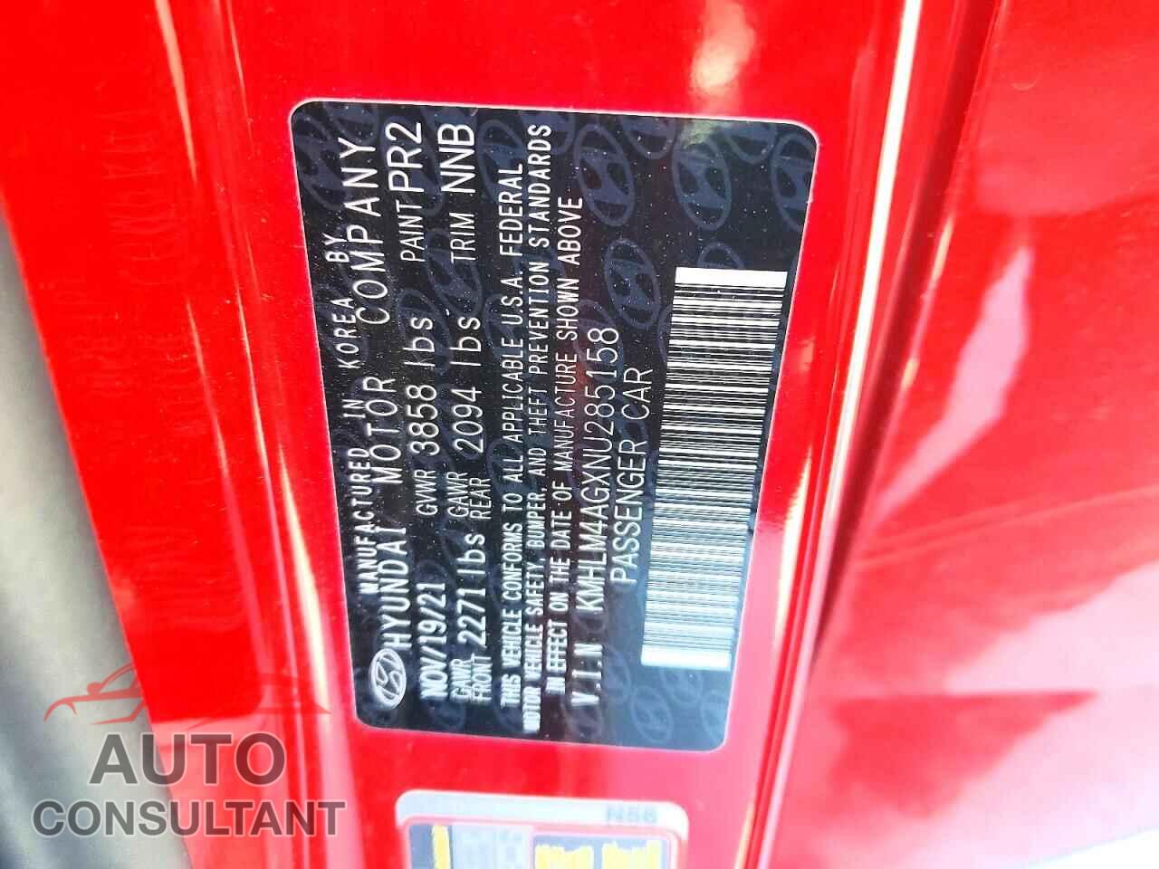 HYUNDAI ELANTRA 2022 - KMHLM4AGXNU285158