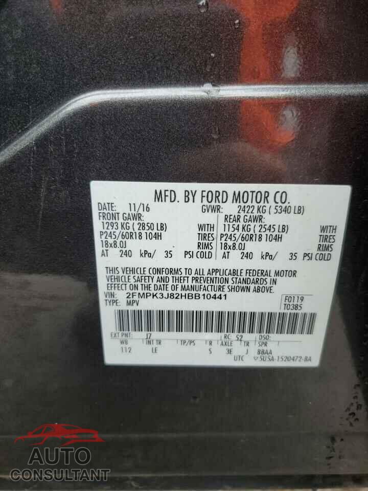 FORD EDGE 2017 - 2FMPK3J82HBB10441
