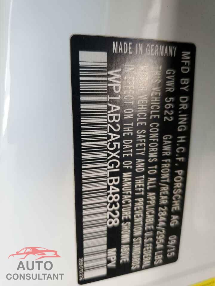 PORSCHE MACAN 2016 - WP1AB2A5XGLB48328
