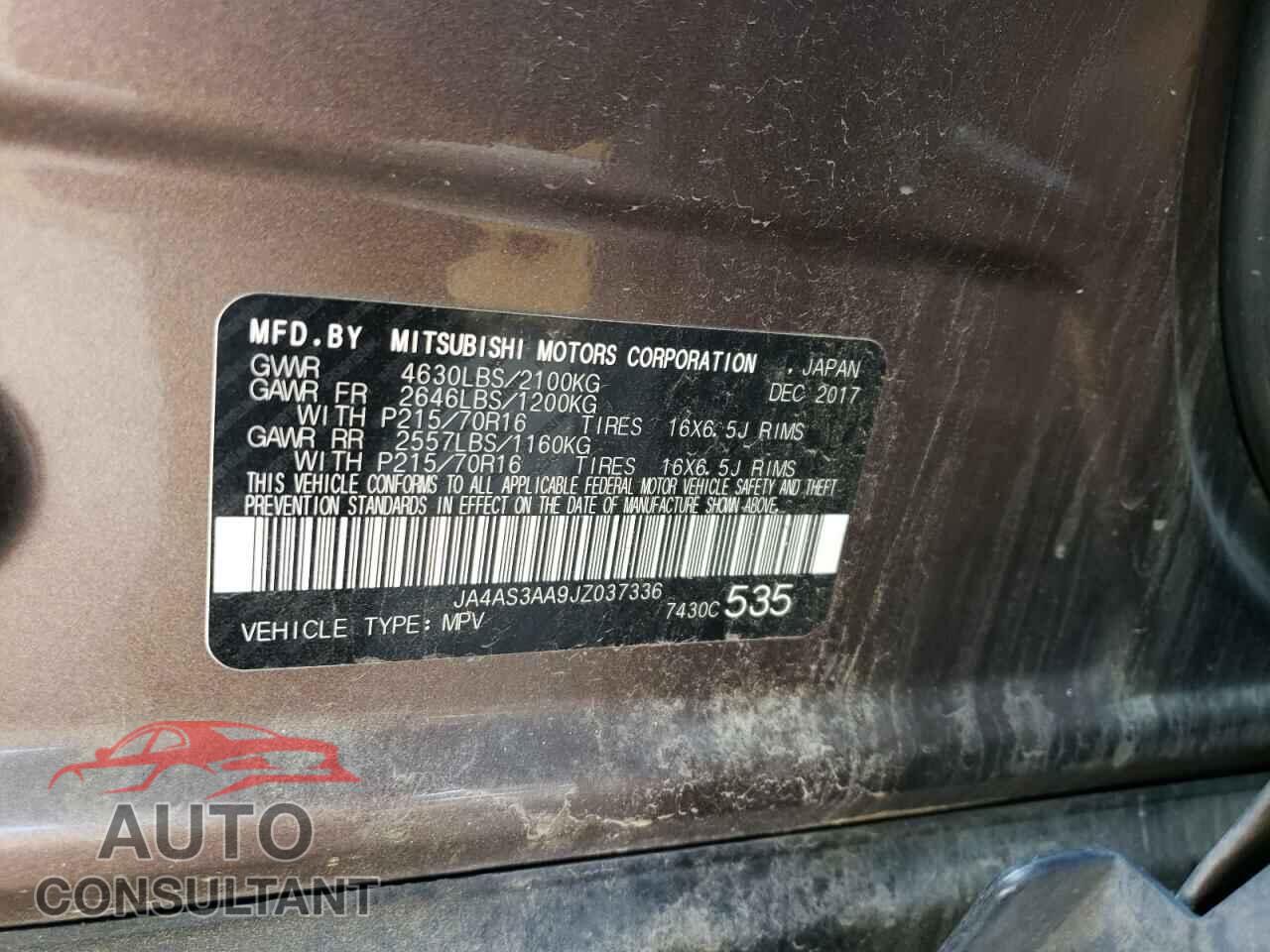 MITSUBISHI ECLIPSE 2018 - JA4AS3AA9JZ037336