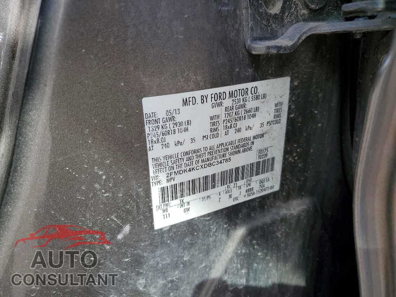 FORD EDGE 2013 - 2FMDK4KCXDBC34785