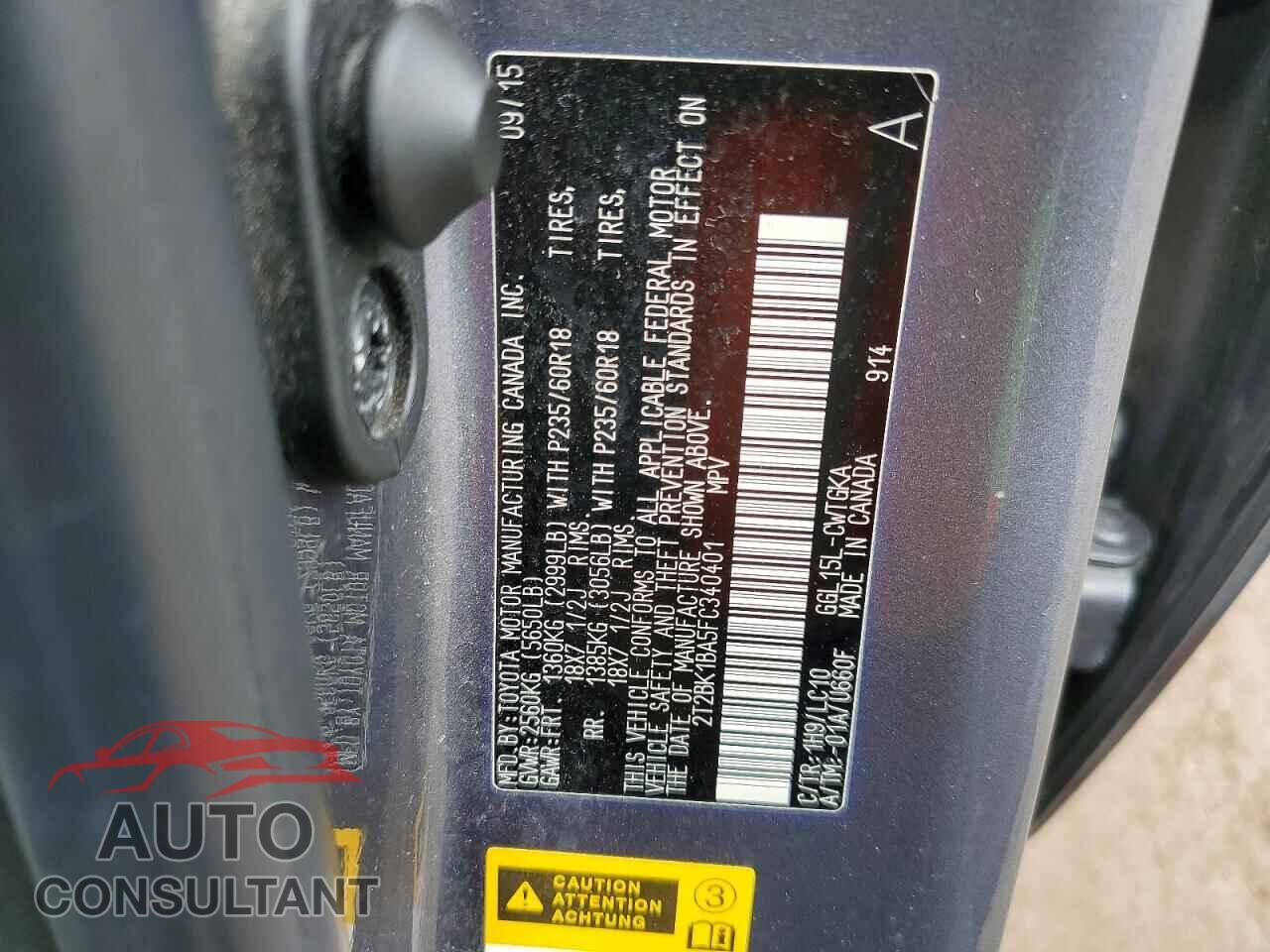 LEXUS RX350 2015 - 2T2BK1BA5FC340401