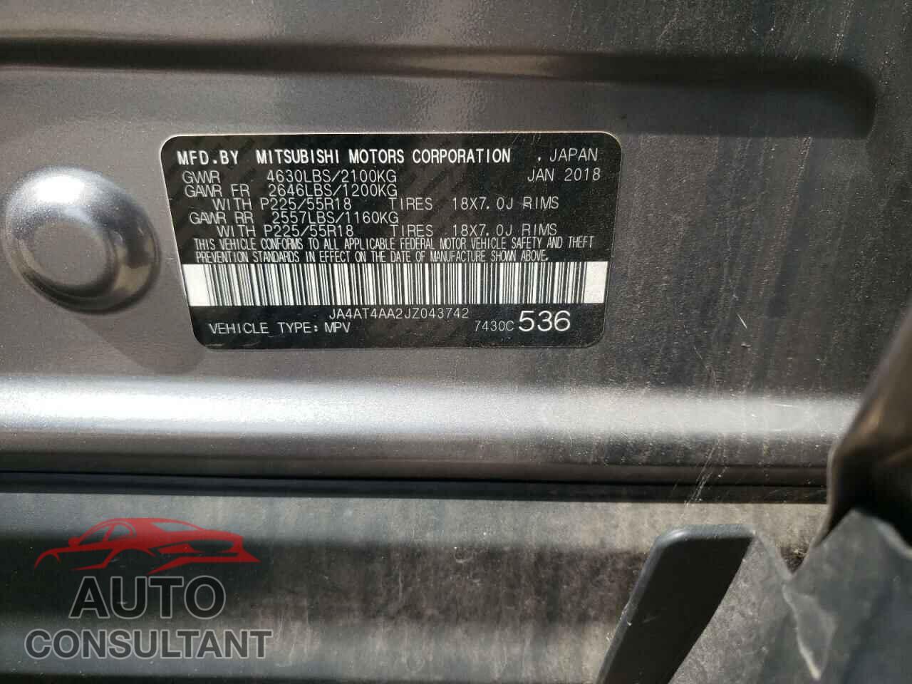 MITSUBISHI ECLIPSE 2018 - JA4AT4AA2JZ043742