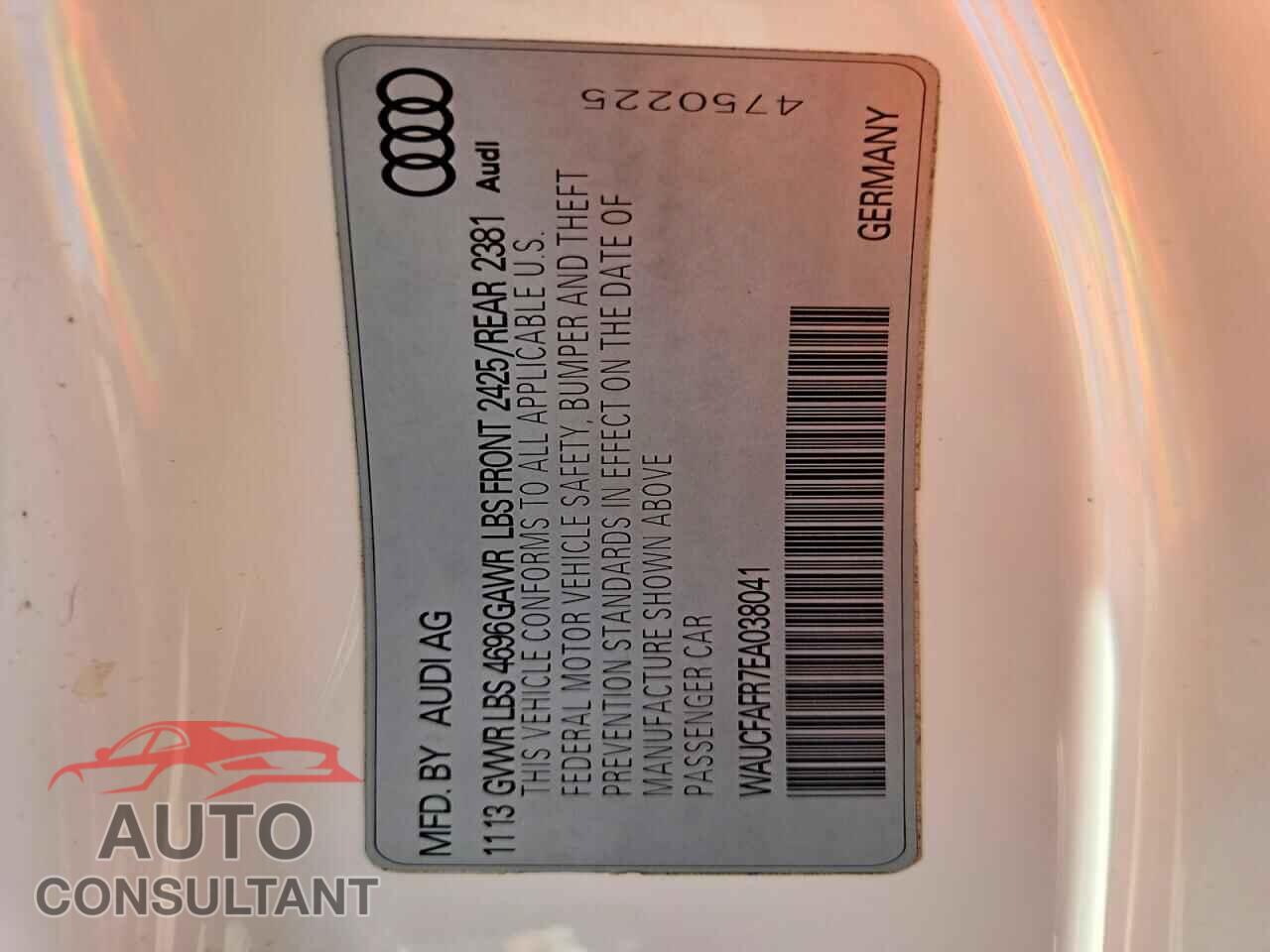 AUDI A5 2014 - WAUCFAFR7EA038041