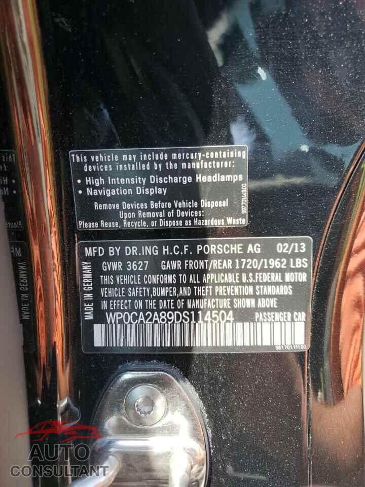PORSCHE BOXSTER 2013 - WP0CA2A89DS114504