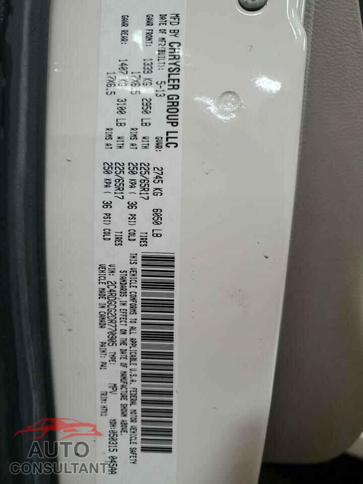 DODGE CARAVAN 2013 - 2C4RDGCG2DR770905