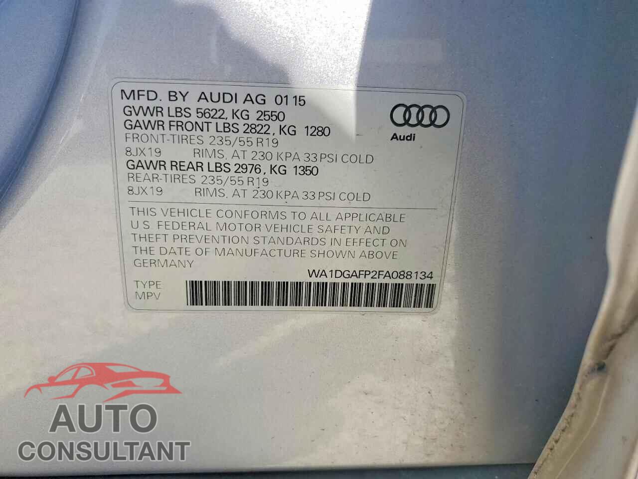 AUDI Q5 2015 - WA1DGAFP2FA088134
