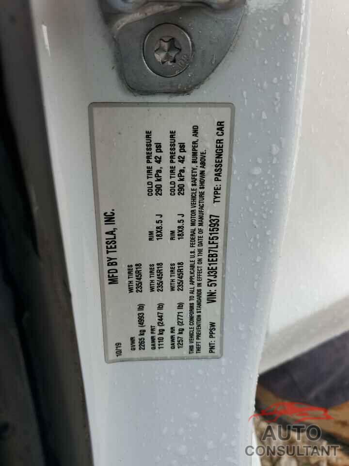 TESLA MODEL 3 2020 - 5YJ3E1EB7LF515937