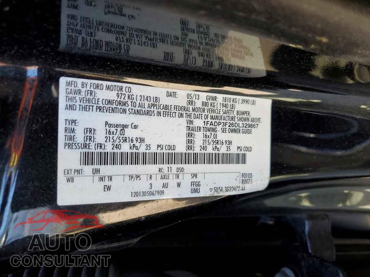 FORD FOCUS 2013 - 1FADP3F26DL329867