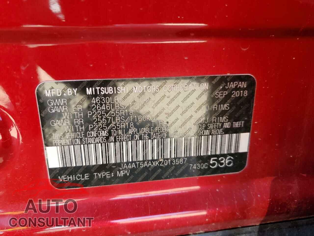 MITSUBISHI ECLIPSE 2019 - JA4AT5AAXKZ013587