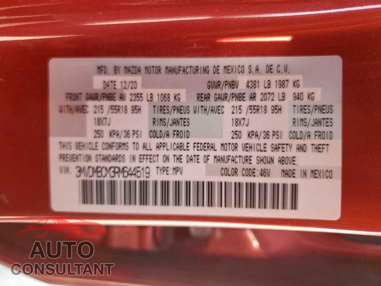 MAZDA CX30 2024 - 3MVDMBCM3RM644519