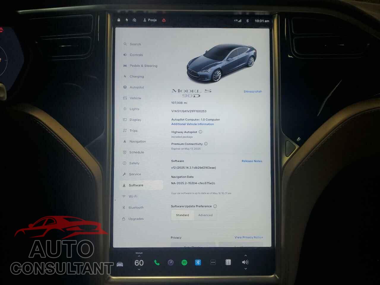 TESLA MODEL S 2015 - 5YJSA1V21FF100253