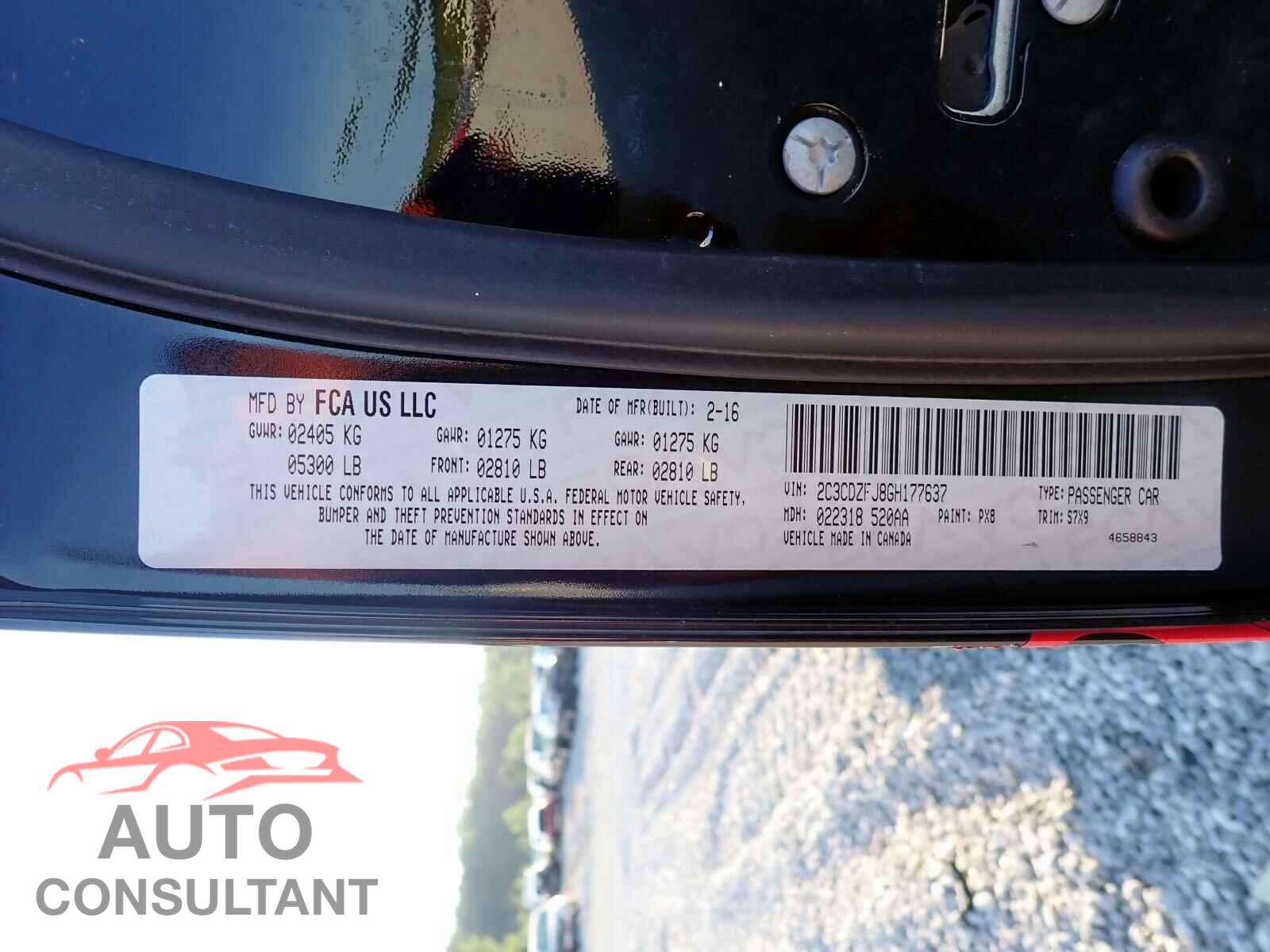 DODGE CHALLENGER 2016 - 2C3CDZFJ8GH177637