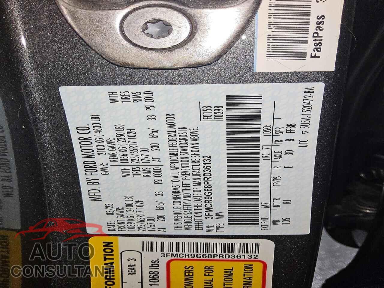 FORD BRONCO 2023 - 3FMCR9G68PRD36132
