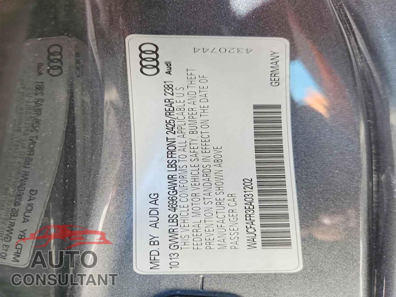 AUDI A5 2014 - WAUCFAFR3EA031202