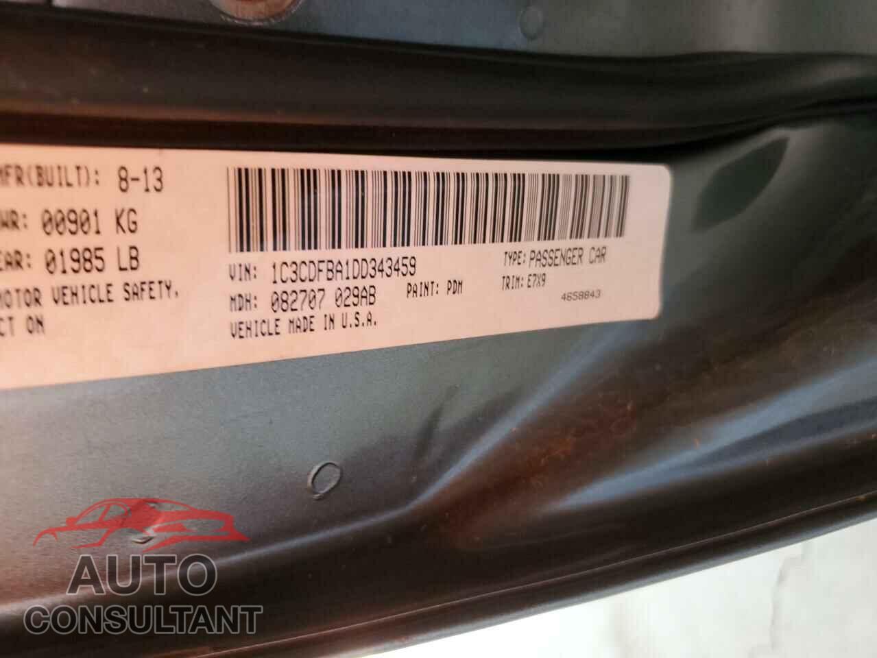 DODGE DART 2013 - 1C3CDFBA1DD343459