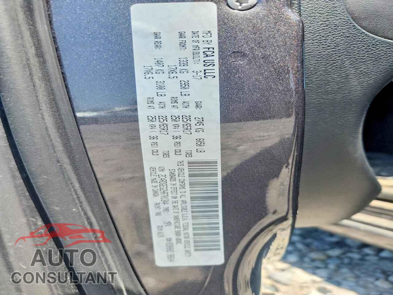DODGE CARAVAN 2017 - 2C4RDGEG2HR701344