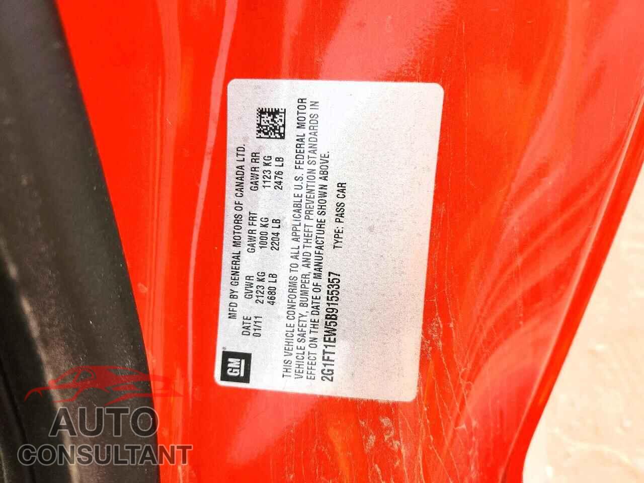 CHEVROLET CAMARO 2011 - 2G1FT1EW5B9155357