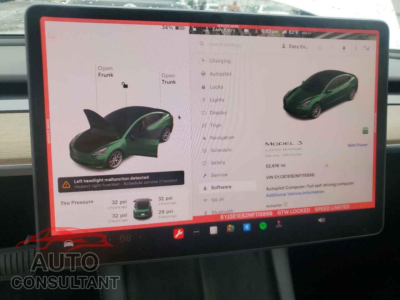 TESLA MODEL 3 2022 - 5YJ3E1EB2NF115898