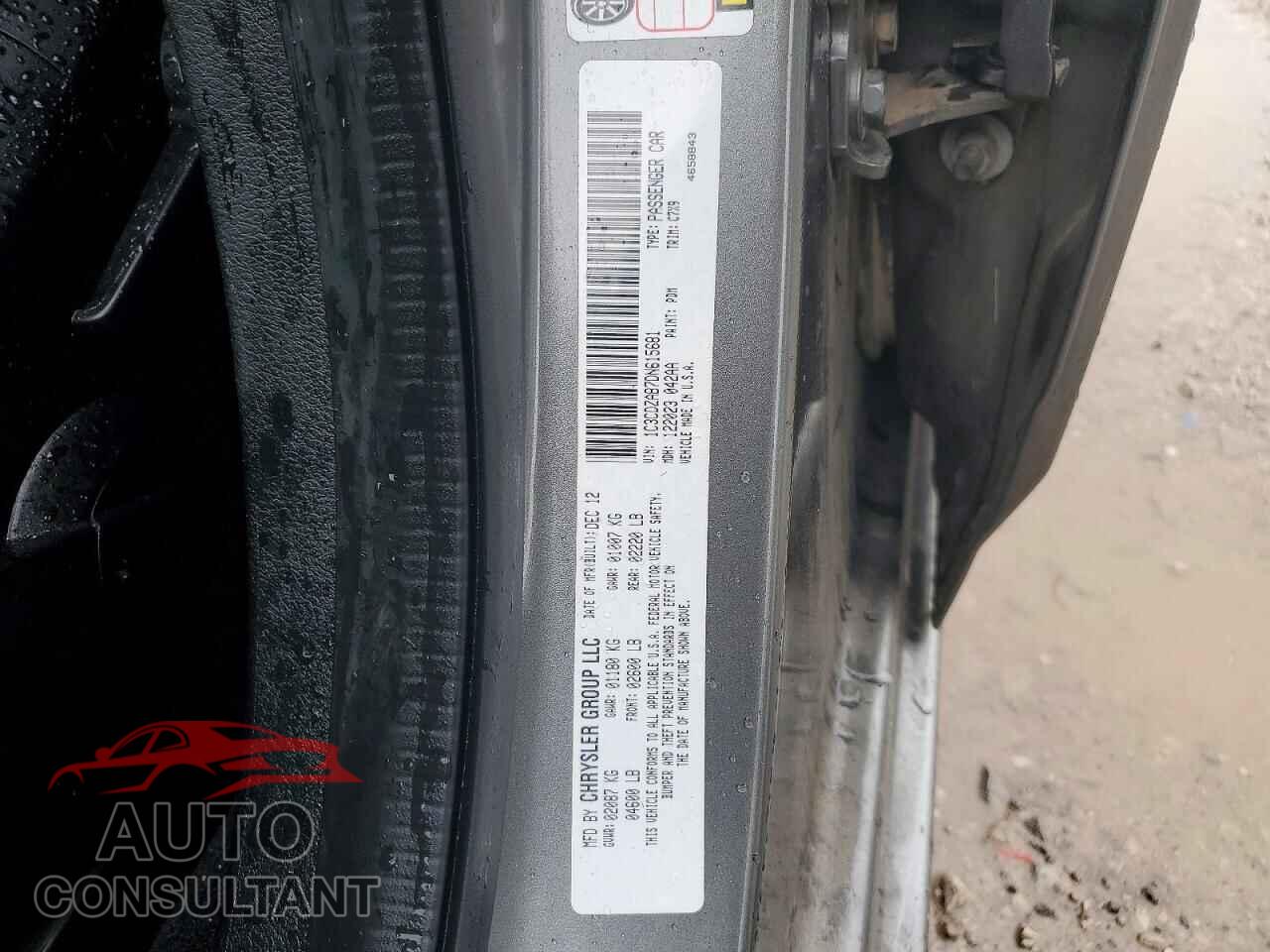DODGE AVENGER 2013 - 1C3CDZAB7DN615681