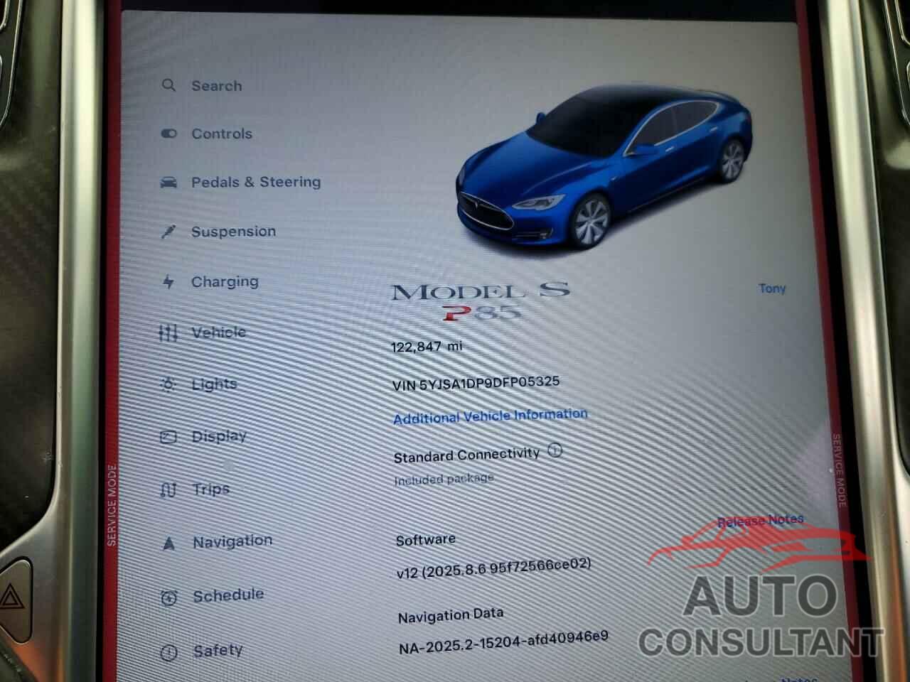 TESLA MODEL S 2013 - 5YJSA1DP9DFP05325