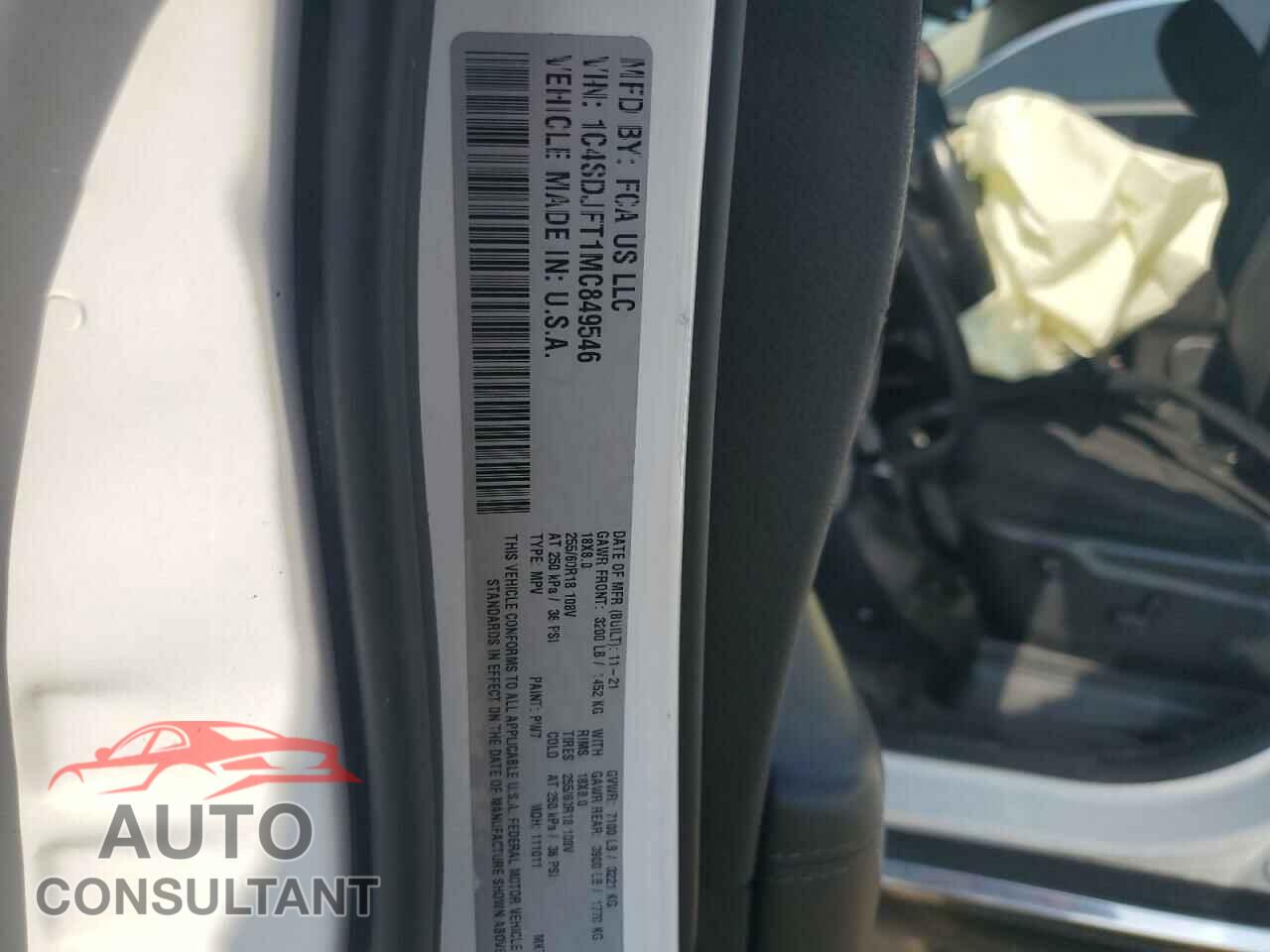 DODGE DURANGO 2021 - 1C4SDJFT1MC849546