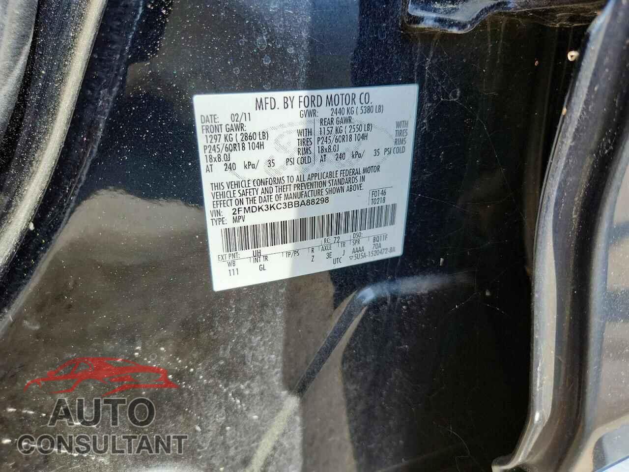 FORD EDGE 2011 - 2FMDK3KC3BBA88298