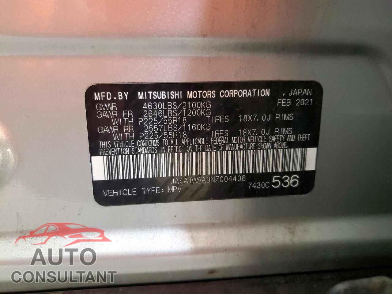 MITSUBISHI ECLIPSE 2022 - JA4ATWAA9NZ004406