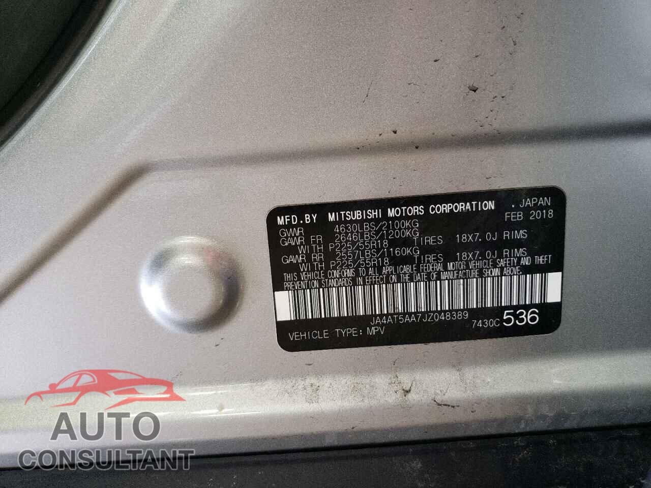 MITSUBISHI ECLIPSE 2018 - JA4AT5AA7JZ048389