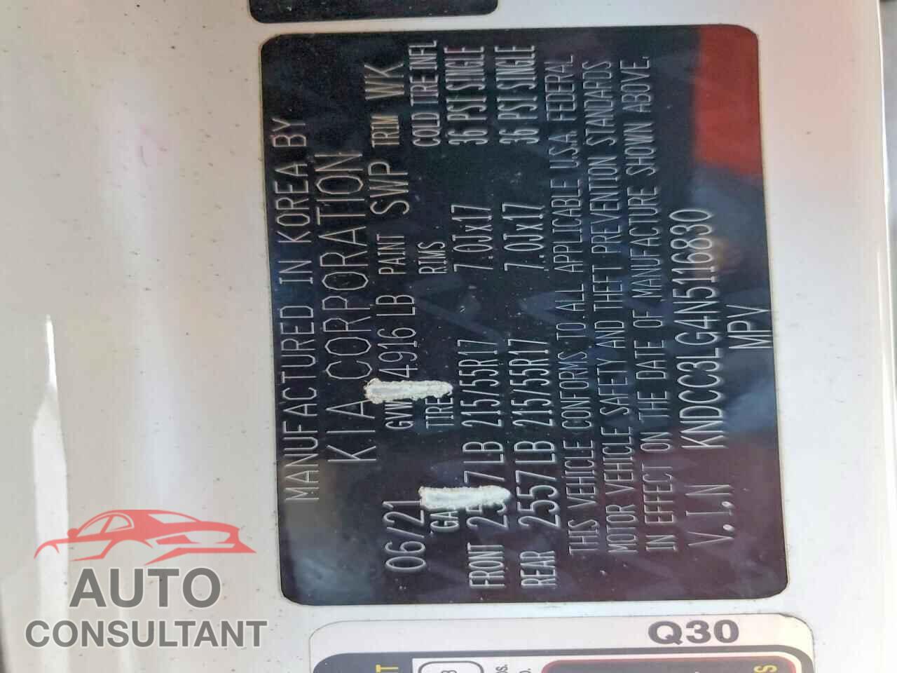 KIA UNKNOWN 2022 - KNDCC3LG4N5116830