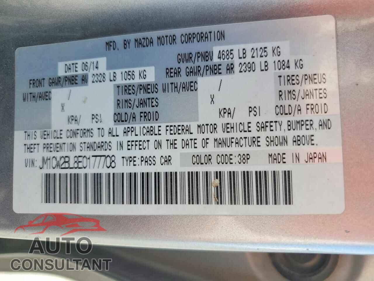 MAZDA 5 2014 - JM1CW2BL8E0177708
