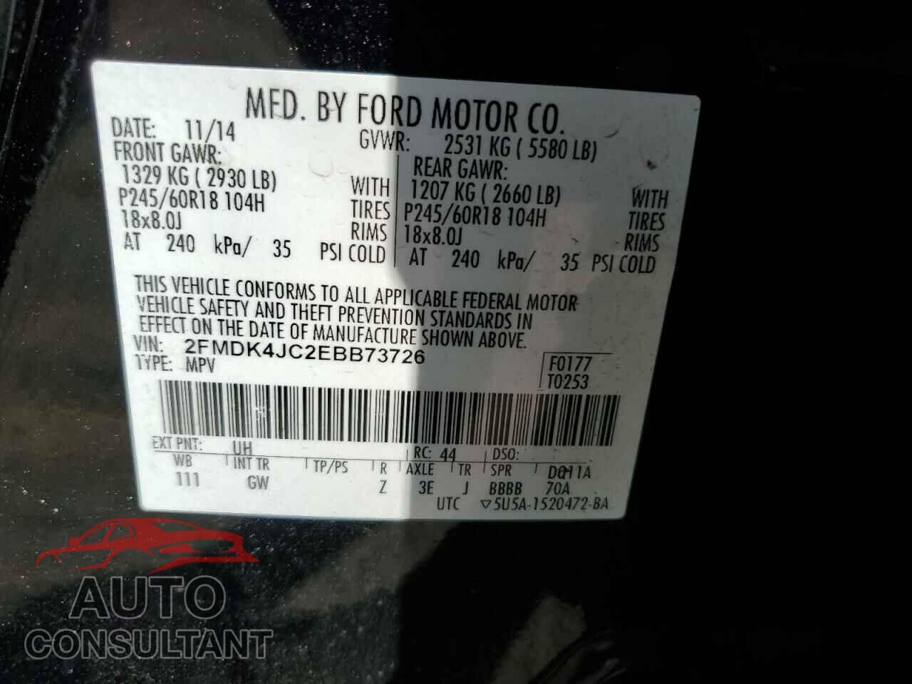 FORD EDGE 2014 - 2FMDK4JC2EBB73726