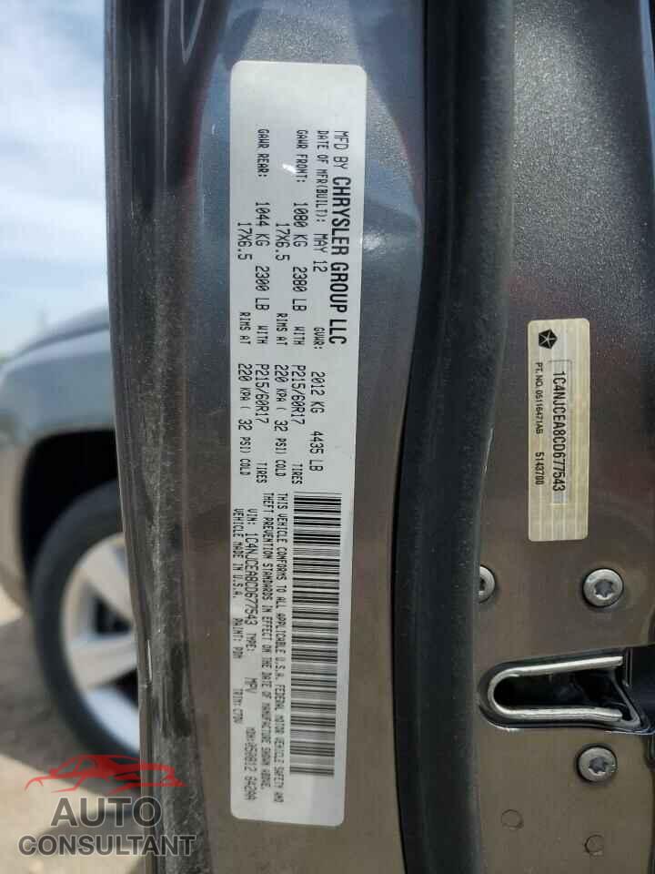 JEEP COMPASS 2012 - 1C4NJCEA8CD677543