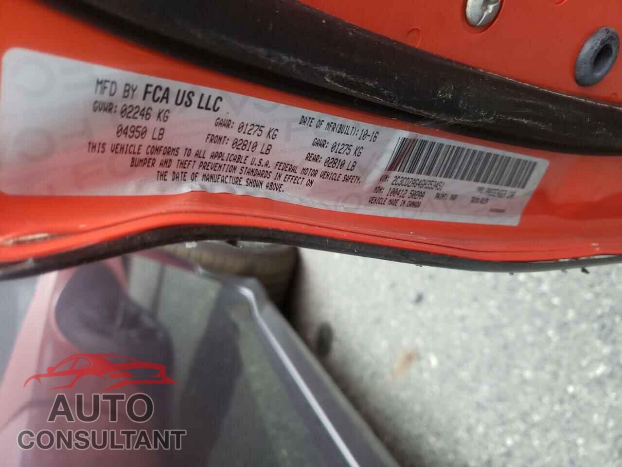 DODGE CHALLENGER 2016 - 2C3CDZAG4GH353451