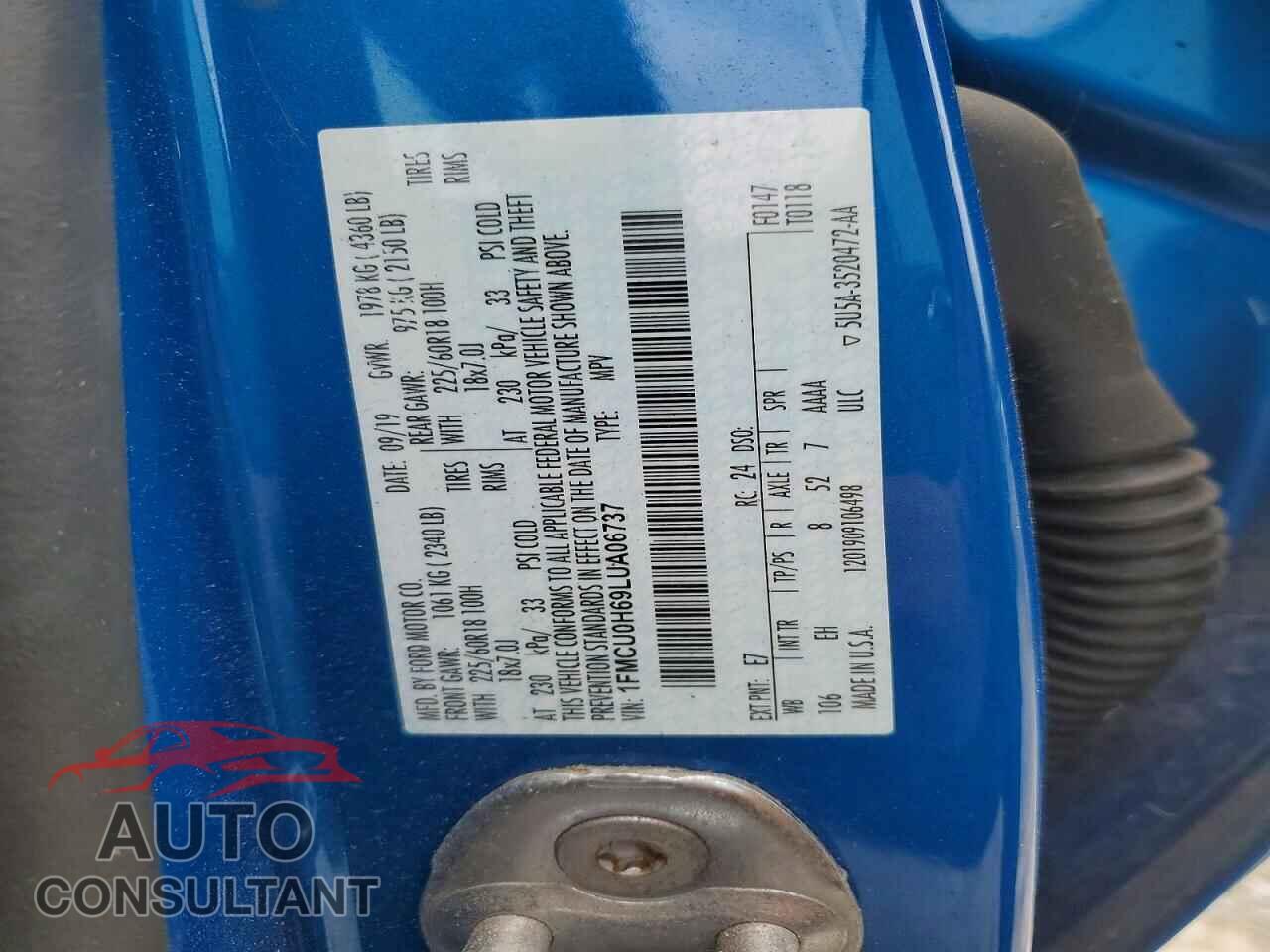 FORD ESCAPE 2020 - 1FMCU0H69LUA06737