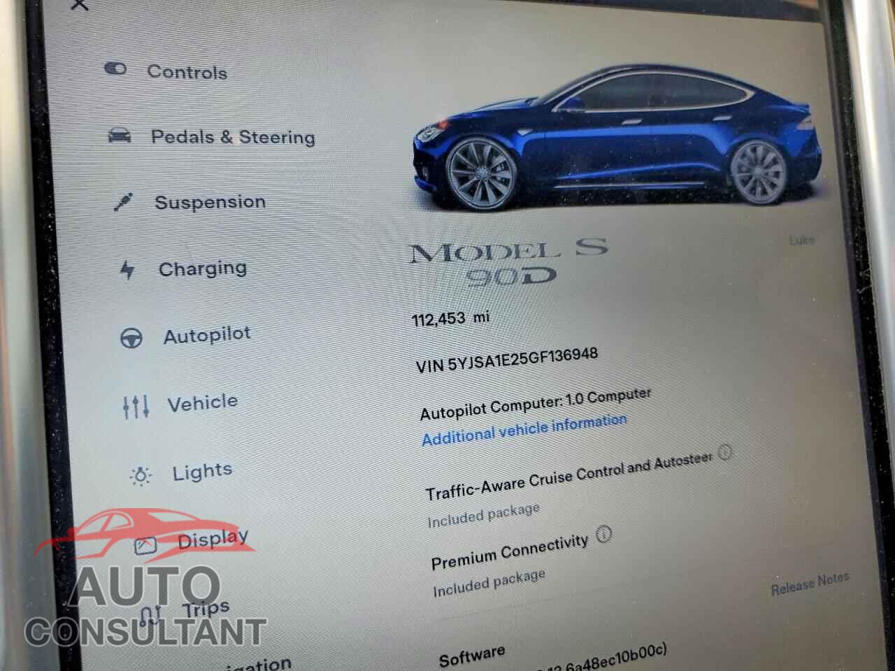 TESLA MODEL S 2016 - 5YJSA1E25GF136948